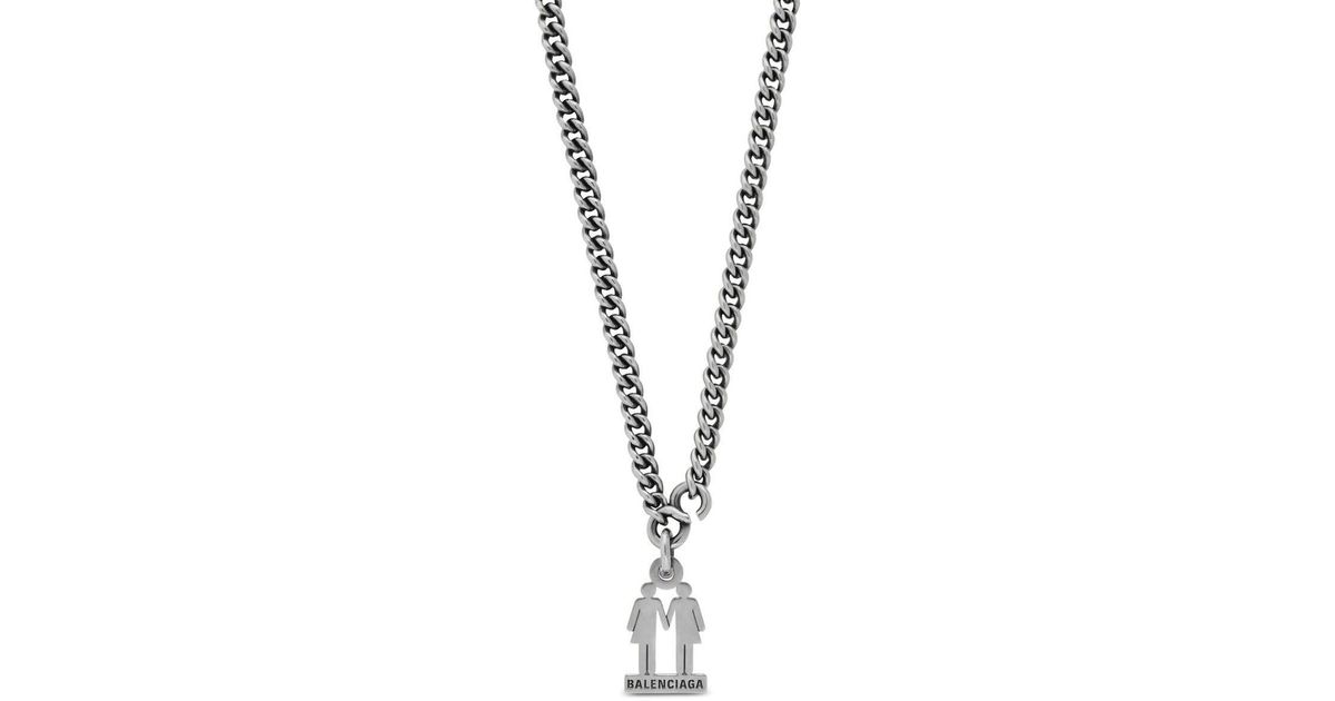 Balenciaga Pride 22 Chain Necklace in Metallic Lyst
