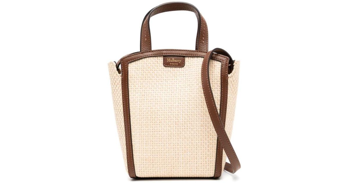 Mulberry Mini Clovelly Tote Bag in Natural | Lyst UK