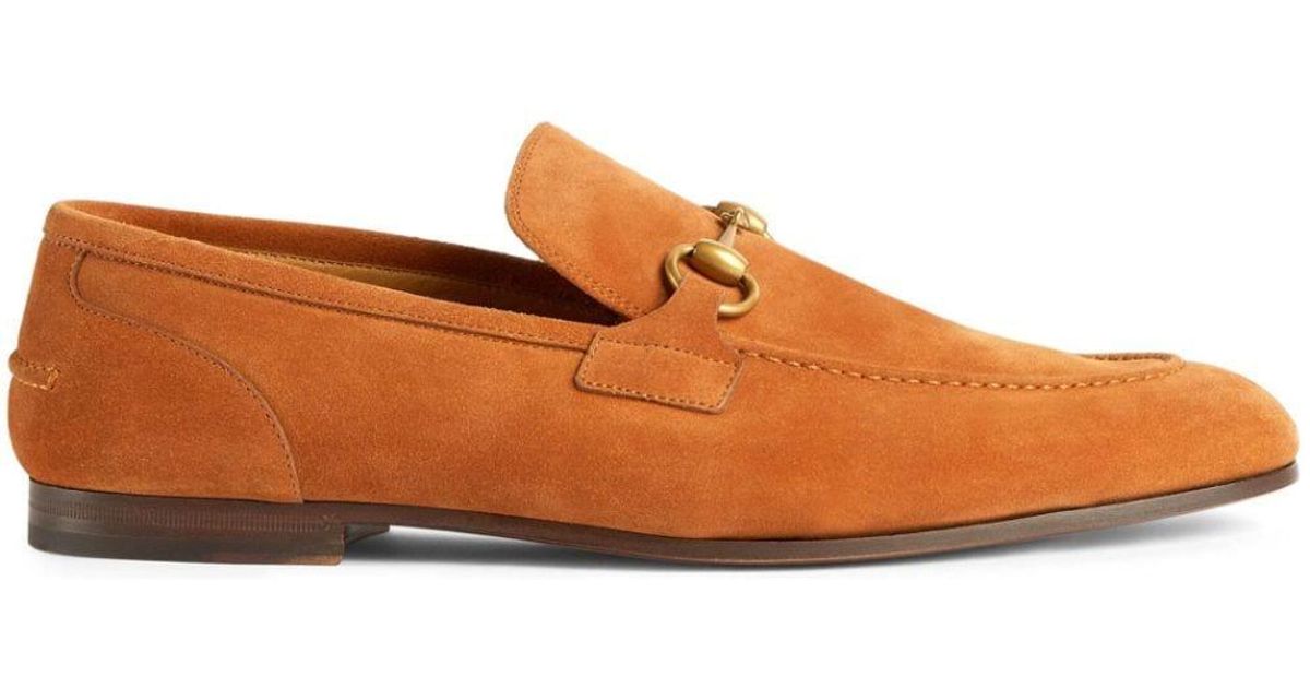 Gucci Jordaan Suede Loafers in Orange for Men Lyst
