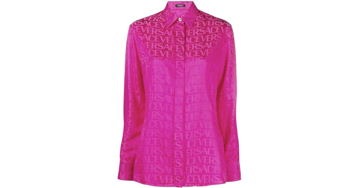 Versace Allover-Print Shirt Jacket - Pink