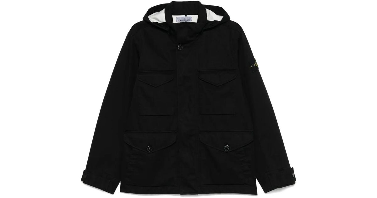 Stone Island Raso Gommato Jacket in Black for Men | Lyst UK