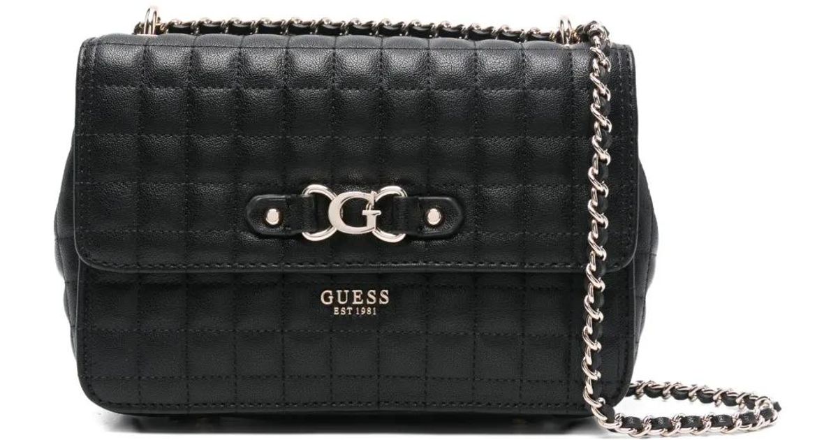 Guess Quilted-Pattern Crossbody Bag in Black | Lyst