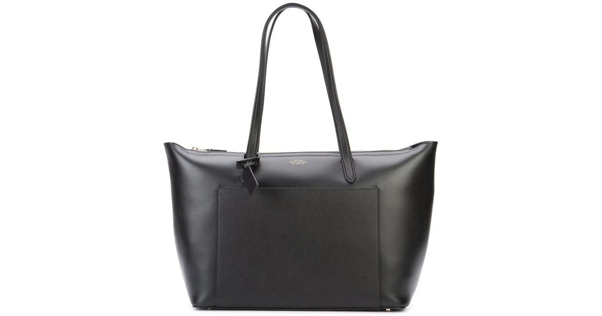Smythson panama East West Tote in Black Lyst