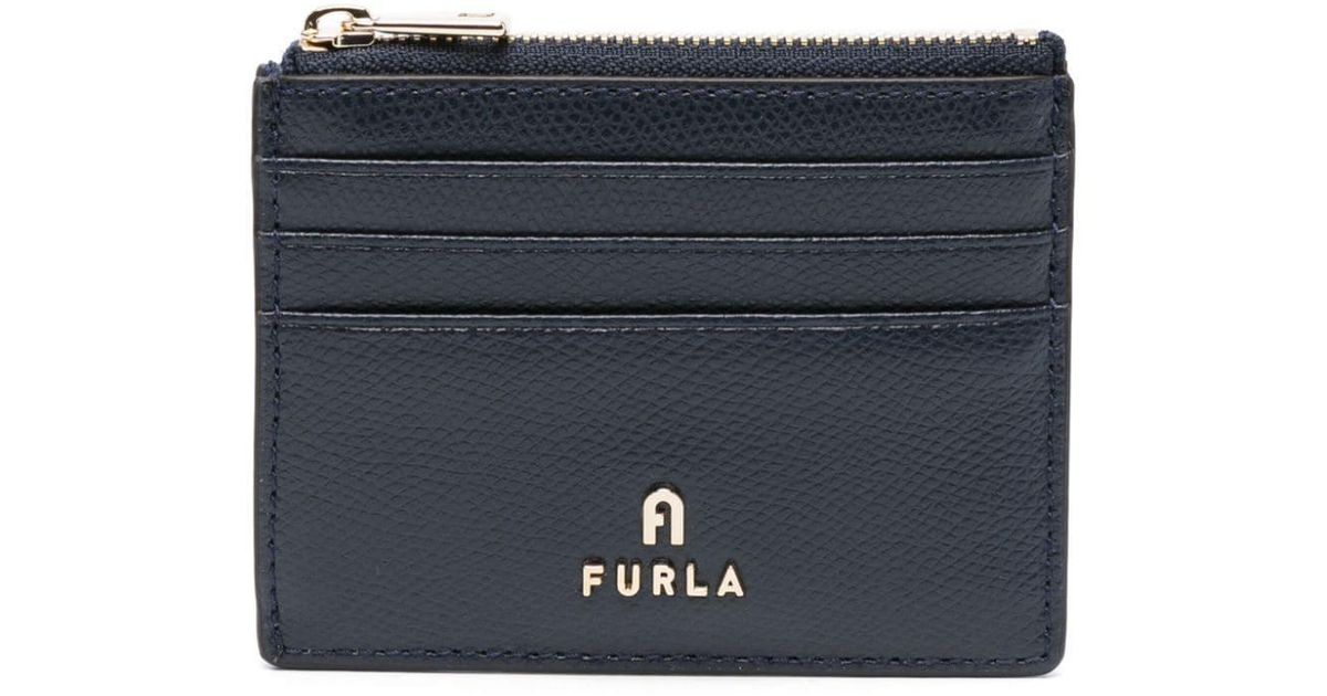 Furla Camelia Logo-plaque Cardholder in Blue | Lyst UK