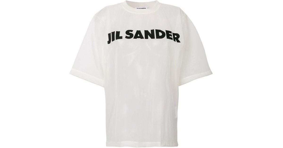 Jil Sander Branded Mesh T-shirt in White | Lyst