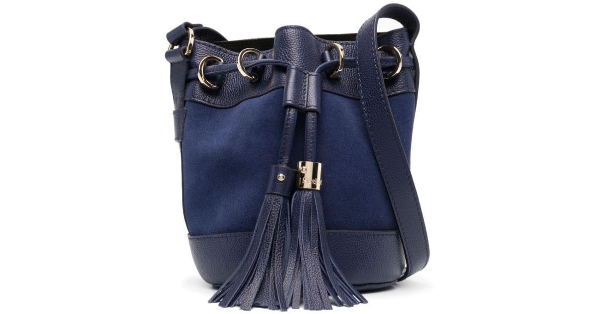 See By Chloé Vicki Small Suede Bucket Bag - Women's - Calf Leather/cotton  in Blue | Lyst