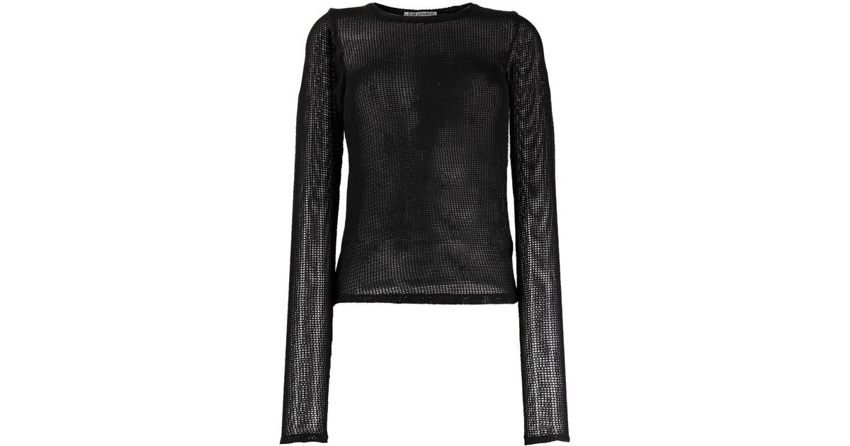 Our Legacy Open-knit Long-sleeve Top in Black | Lyst