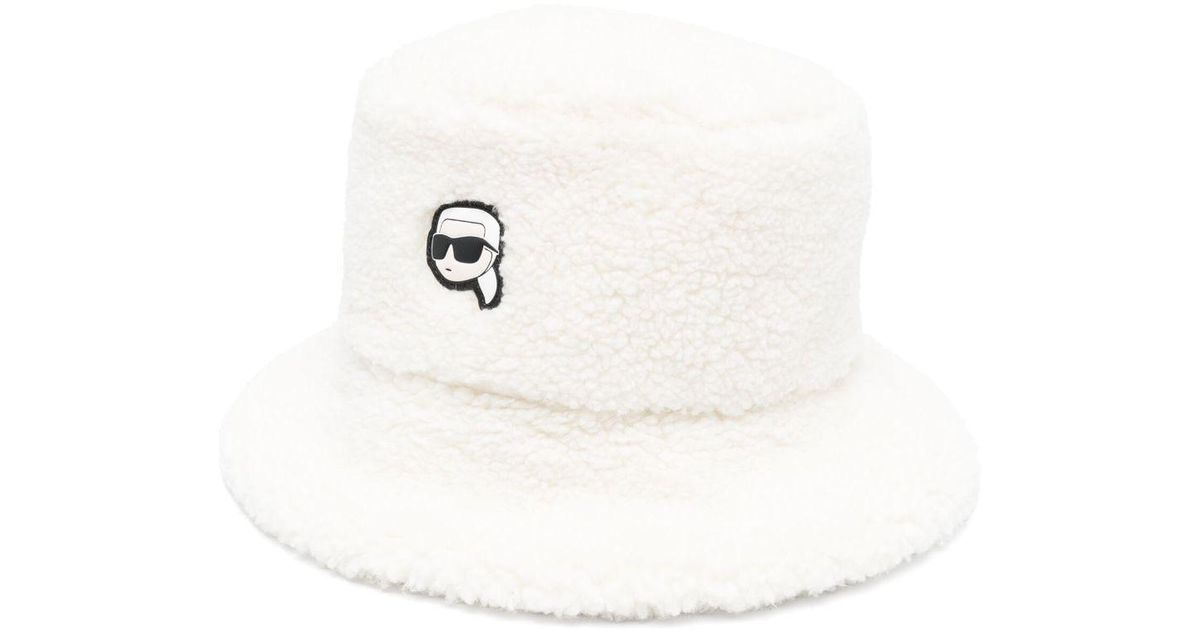 Karl Lagerfeld K/ikonik 2.0 Bucket Hat in White | Lyst Canada