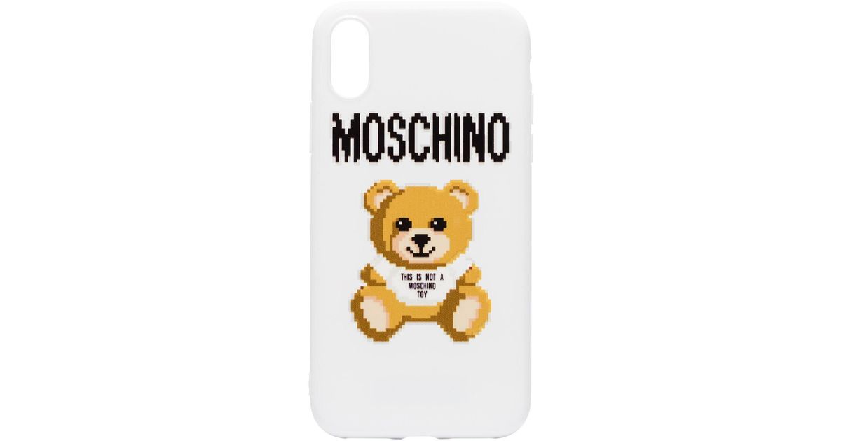 Moschino 8 Bit Teddy Iphone X Case In White Lyst Moschino 8 Bit Teddy Iphone X Case In White Lyst