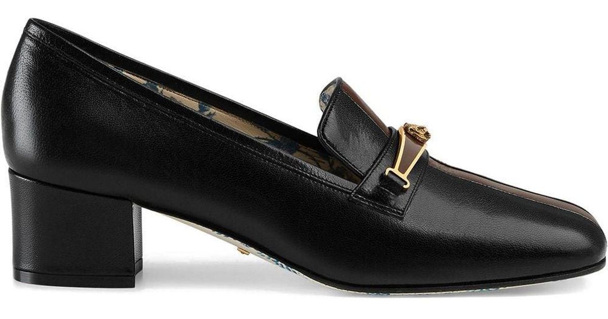 Gucci Leather Pumps With Stripe In Black Lyst - Gucci Leather Pump With Stripe Gucci Leather Pumps With Stripe In Black Lyst - Gucci Leather Pump With Stripe