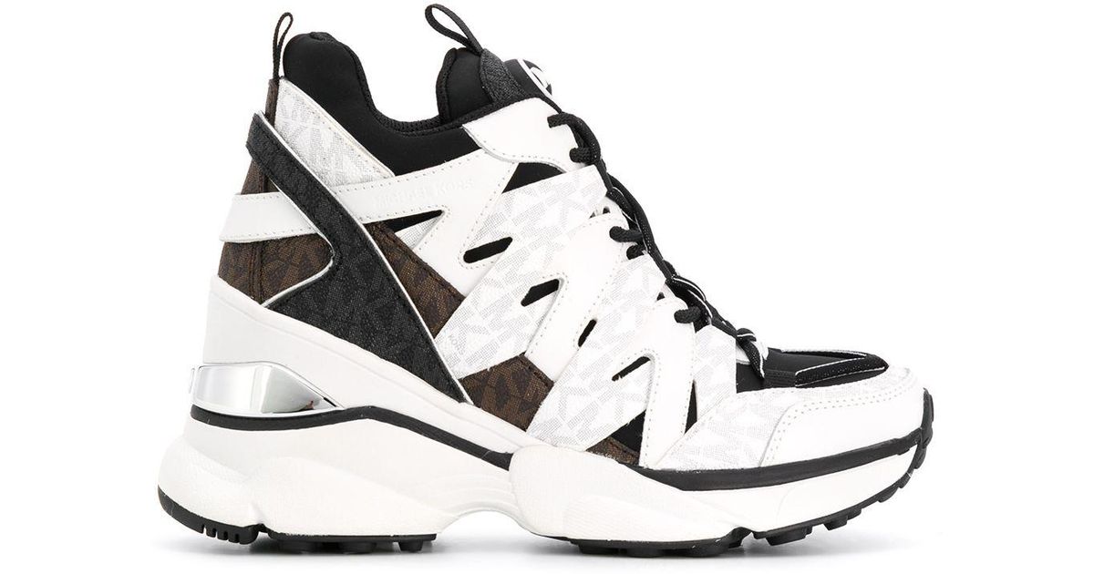 michael michael kors hero leather and mesh trainer