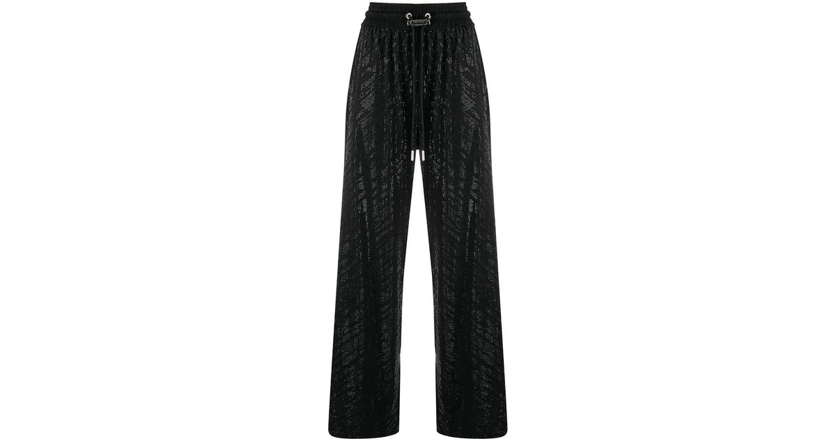 P-strass-f Jersey Trousers in Black 