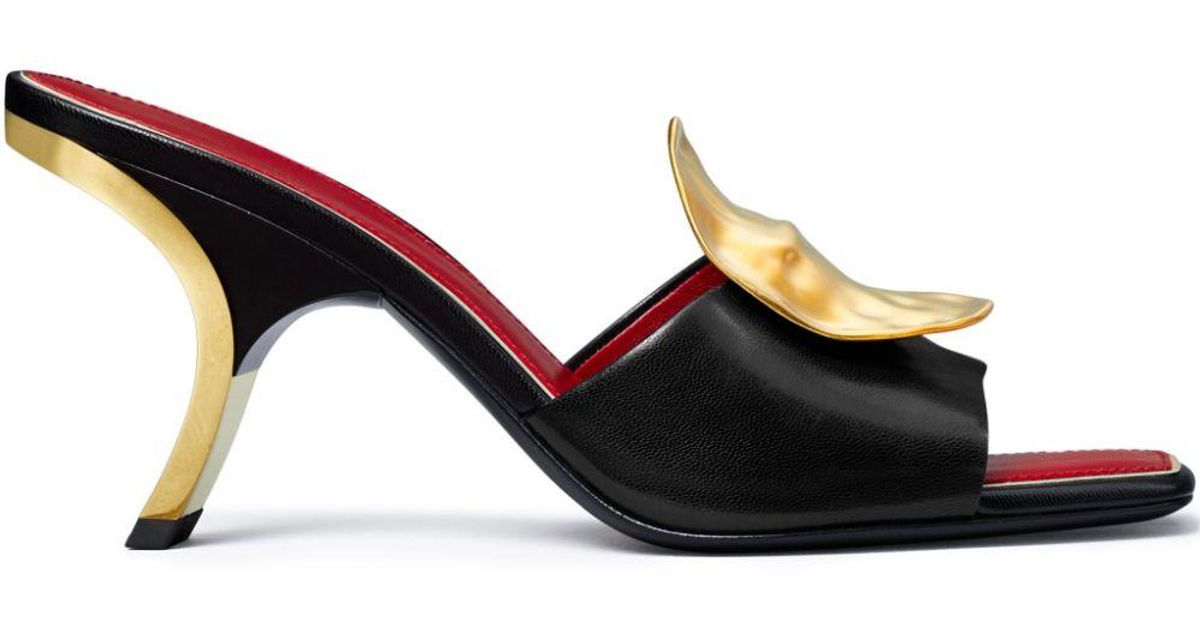 Tory Burch Patos Mismatched 80Mm Leather Mules in Black | Lyst