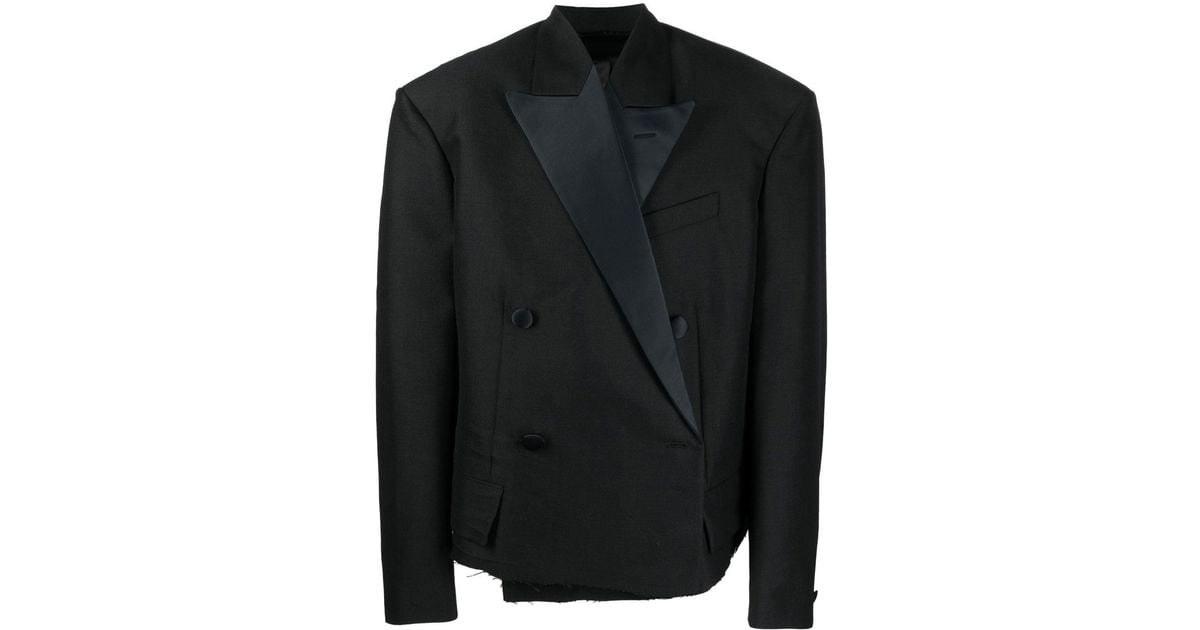 Balenciaga Tuxedo Oversized-shoulders Blazer in Black for Men | Lyst ...