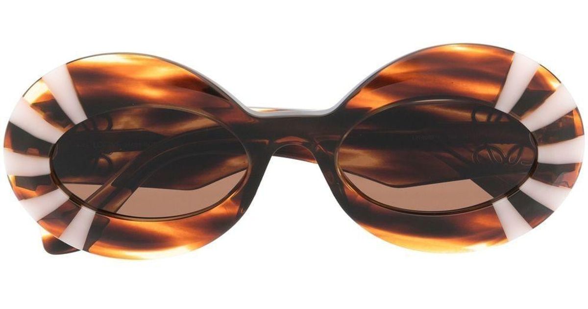Loewe 40091i Ovalframe Sunglasses in Brown Lyst