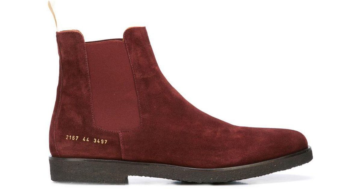 red leather chelsea boots