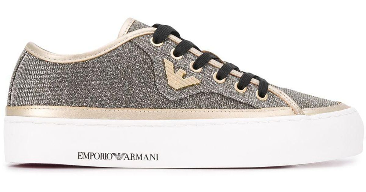 Baskets paillettes Emporio Armani en coloris M tallis Lyst