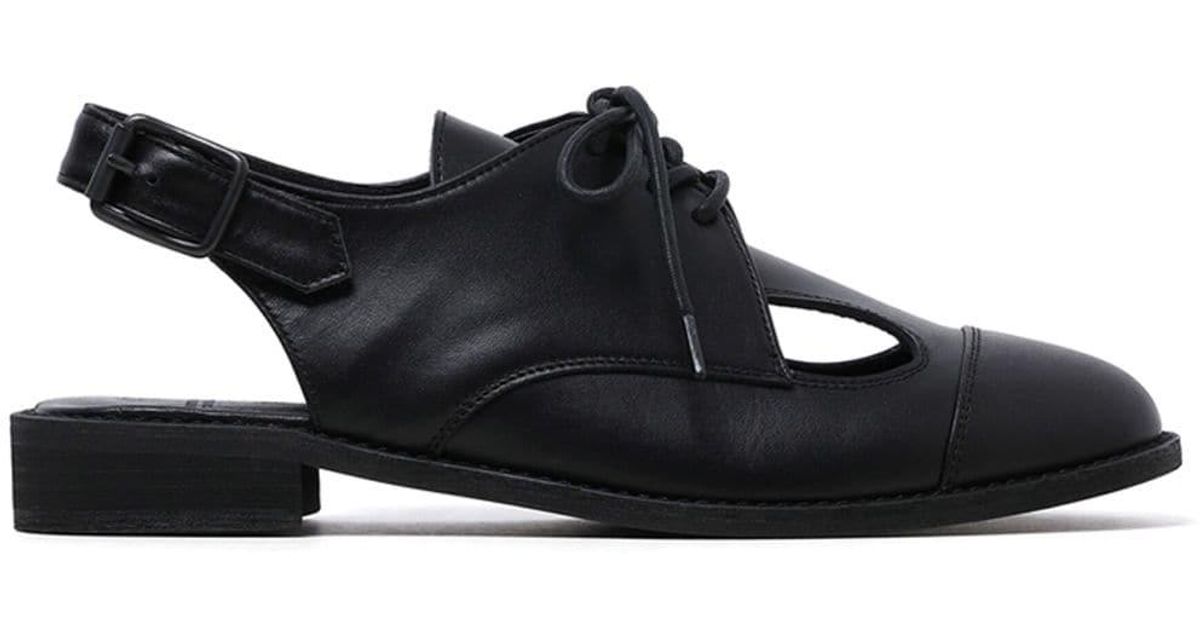 Y's Yohji Yamamoto Slingback-strap Cut-out Leather Sandals in Black | Lyst