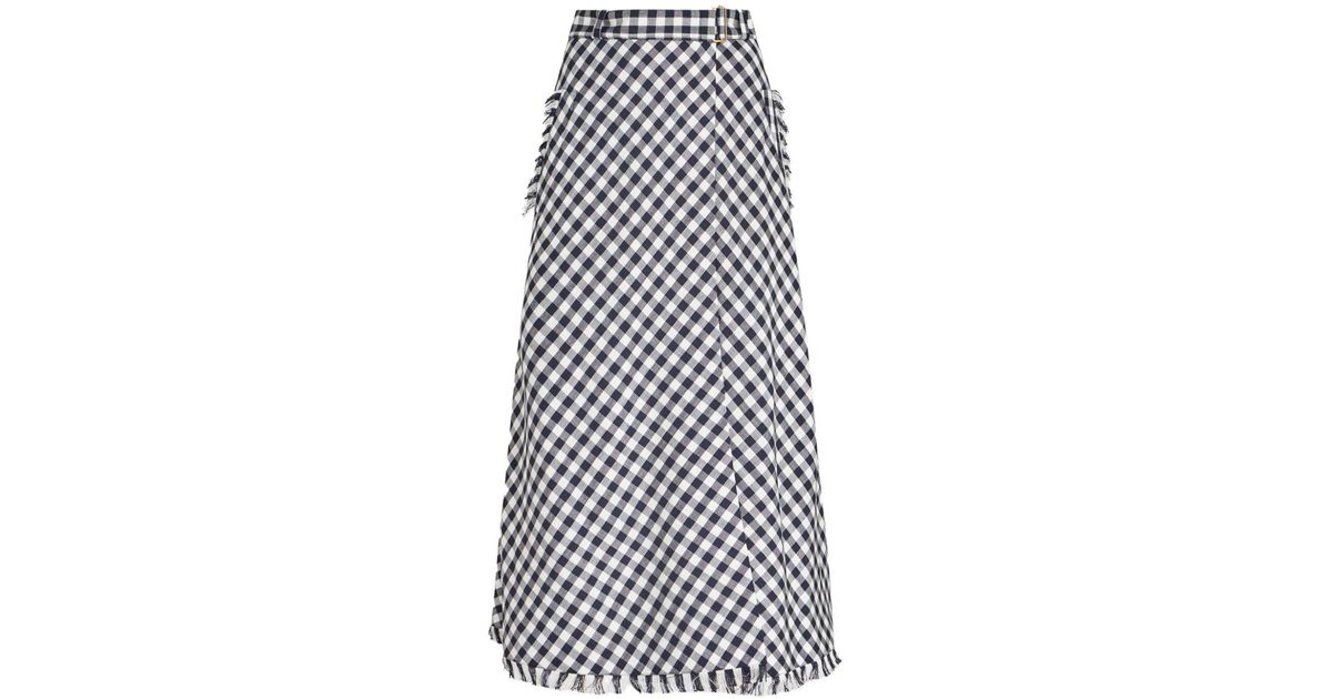 Gingham wrap midi skirt 2025