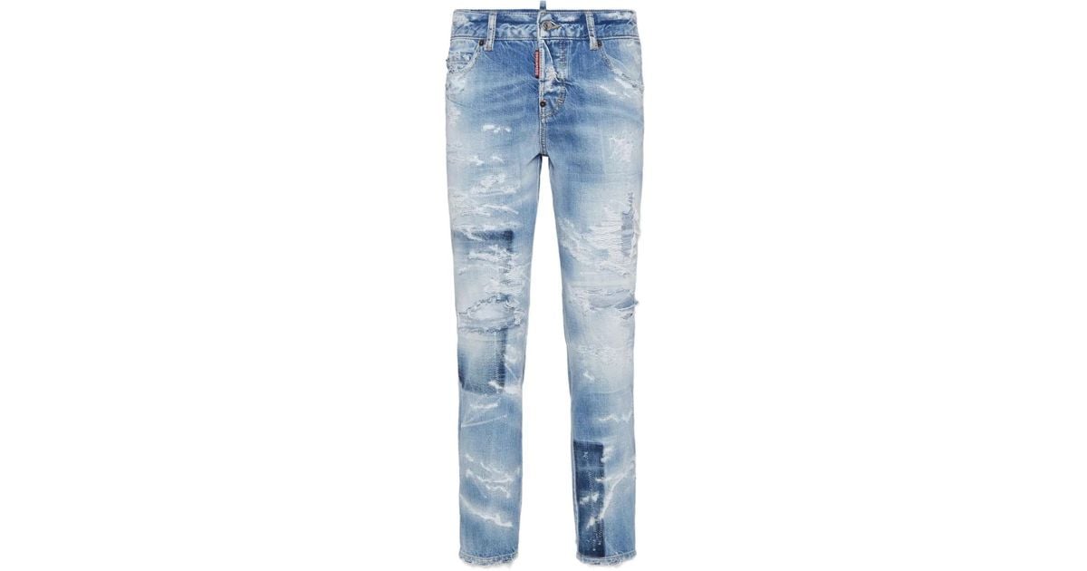 DSquared² Super Ripped Cool Jeans in Blue | Lyst UK