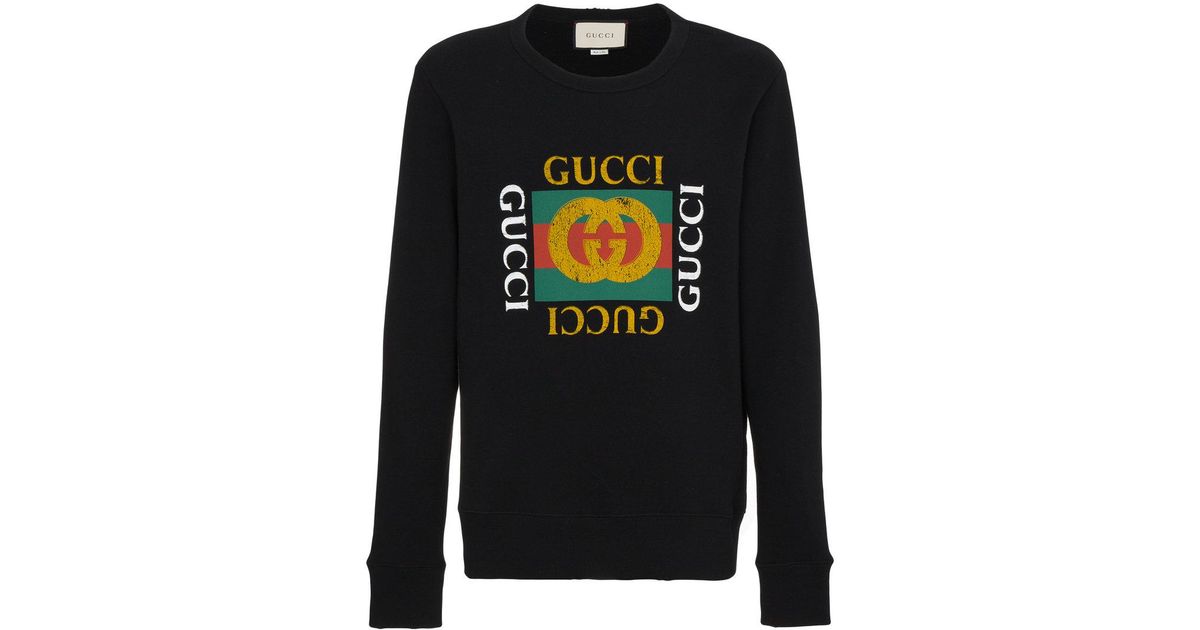 Gucci Gg Fake Sweatshirt in Black for Men | Lyst
