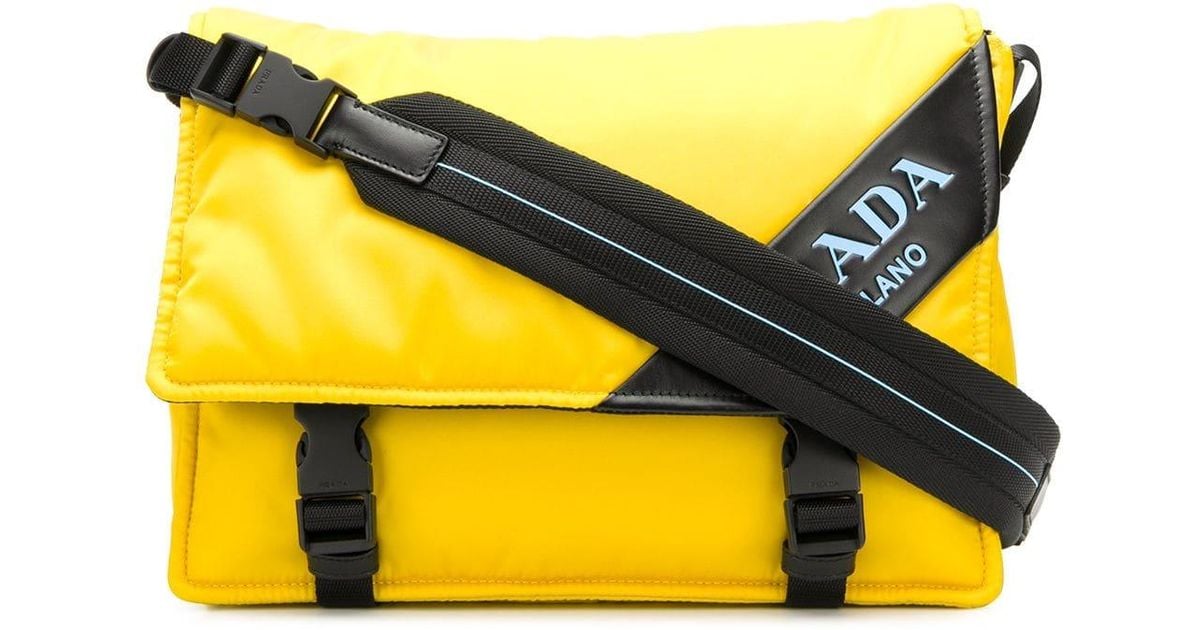 Prada Logo Crossbody Bag in Yellow