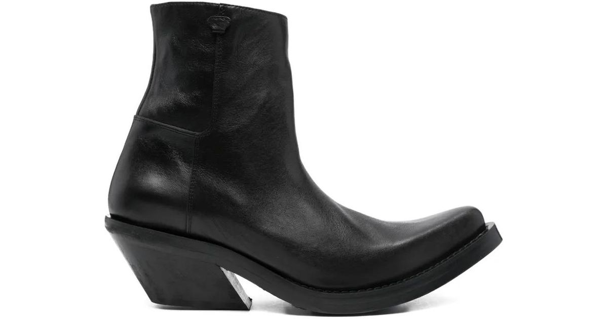 Egonlab Spike Leather Boots in Black for Men | Lyst