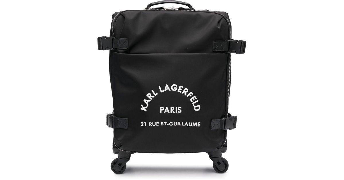 Karl Lagerfeld Synthetic Addressprint luggage Trolley in Black Lyst UK