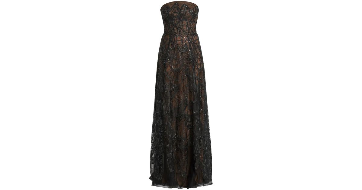 Marchesa Winged Symphony Gown in Black | Lyst Australia Marchesa Winged Symphony Gown in Black | Lyst Australia