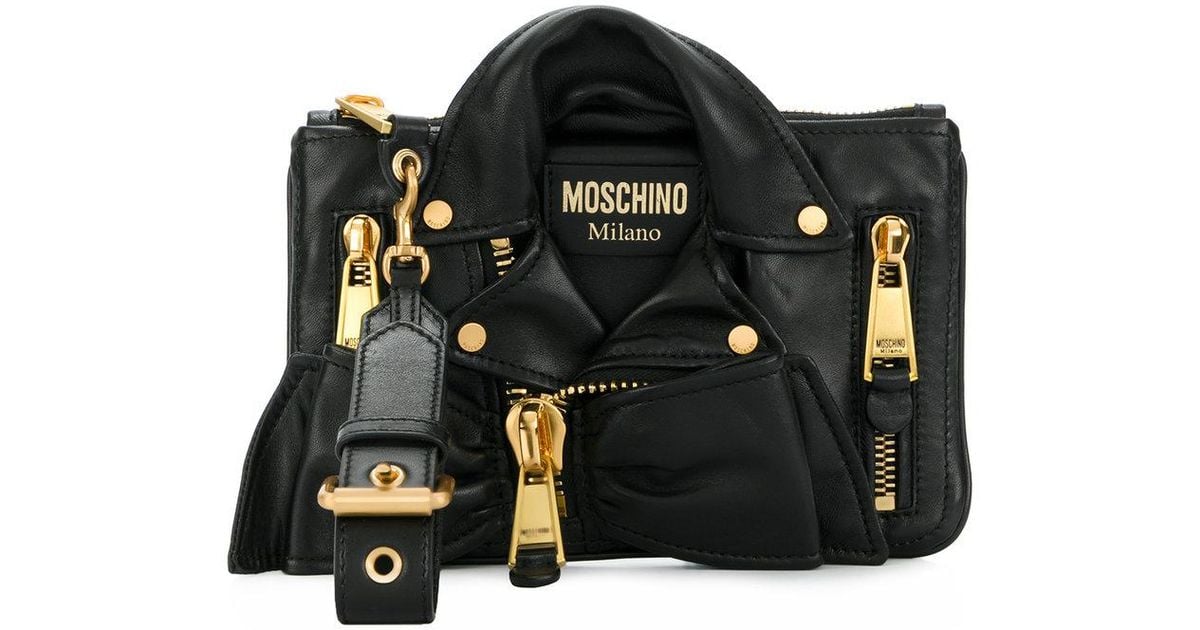 Moschino Leather Jacket Bag in Black | Lyst