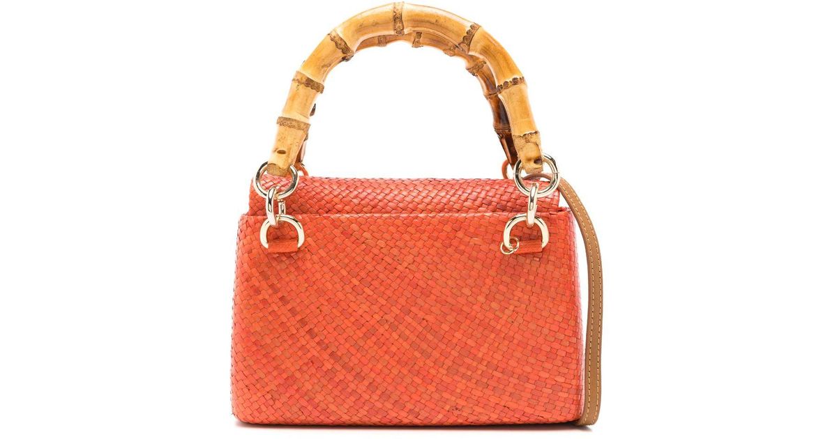 Serpui Laila Bamboo-handle Shoulder Bag in Orange | Lyst