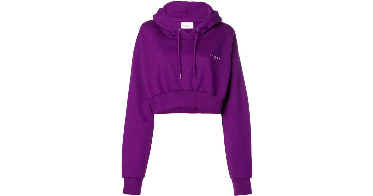 purple cropped sweatshirt