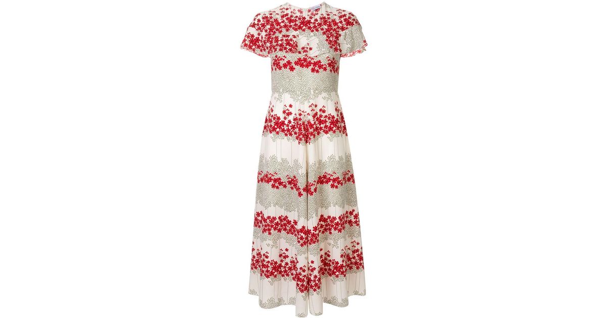 red valentino floral midi dress
