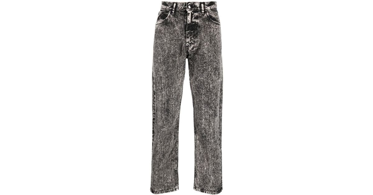 Marni Acid-wash Straight-leg Jeans in Gray for Men | Lyst