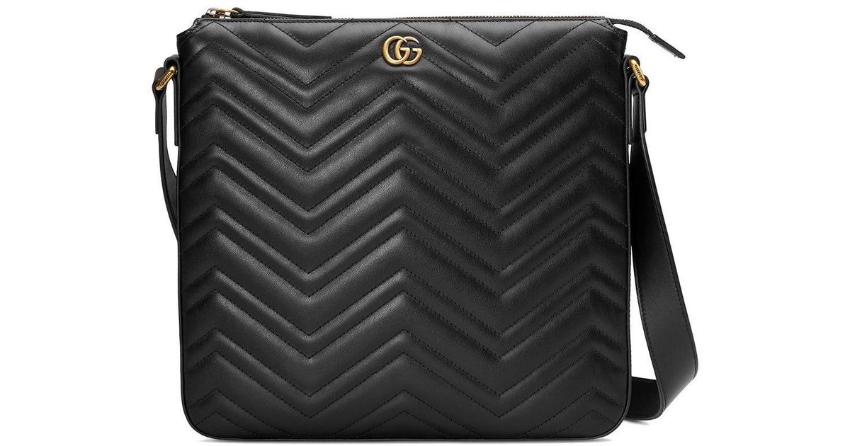 Gucci GG Marmont Messenger Bag in Black for Men Lyst