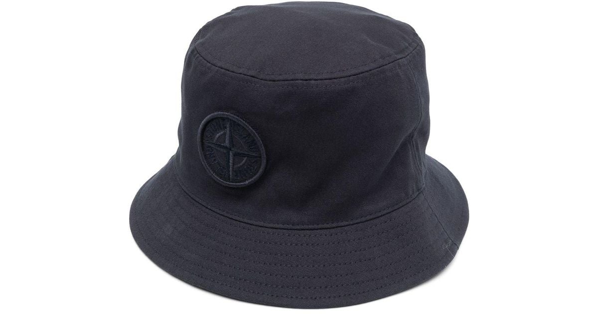 Stone Island Embroideredlogo Bucket Hat in Blue for Men Lyst