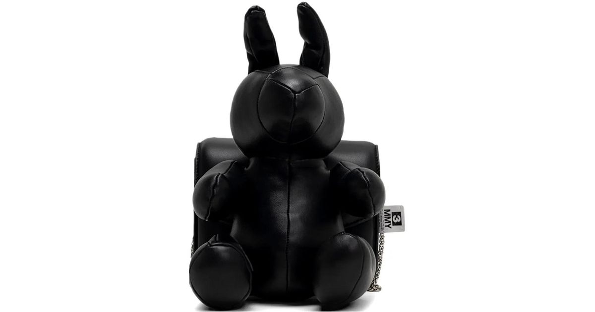 Leather Rabit Maison Mihara Yasuhiro Dolls Rabbit Leather Shoulder Bag in Black | Lyst