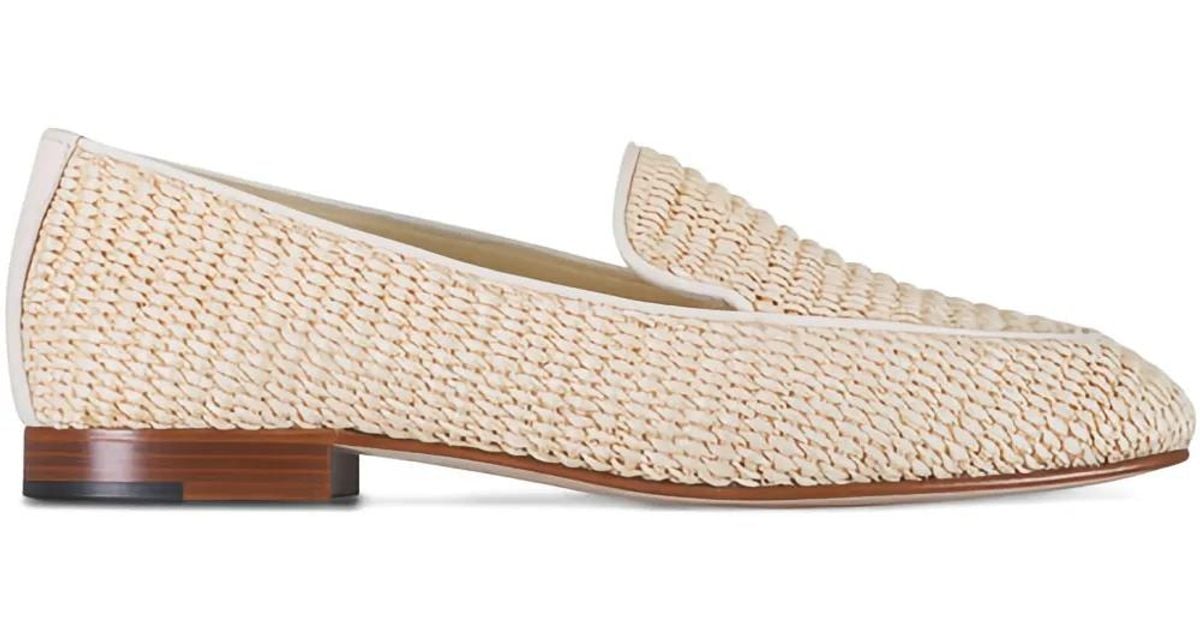 Manolo Blahnik Pitakara slip ons Manolo Blahnik Cream Woven Slip-On Loafers main image 4