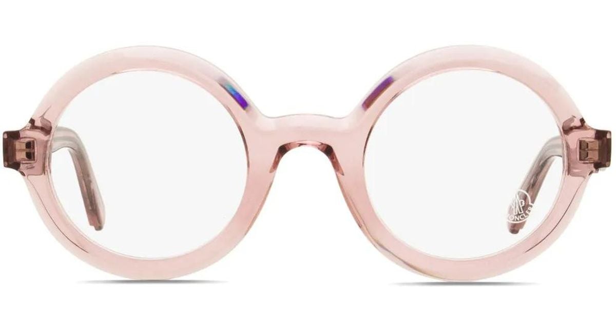Moncle Frame Moncler Ml5194 Round-Frame Glasses in Pink | Lyst