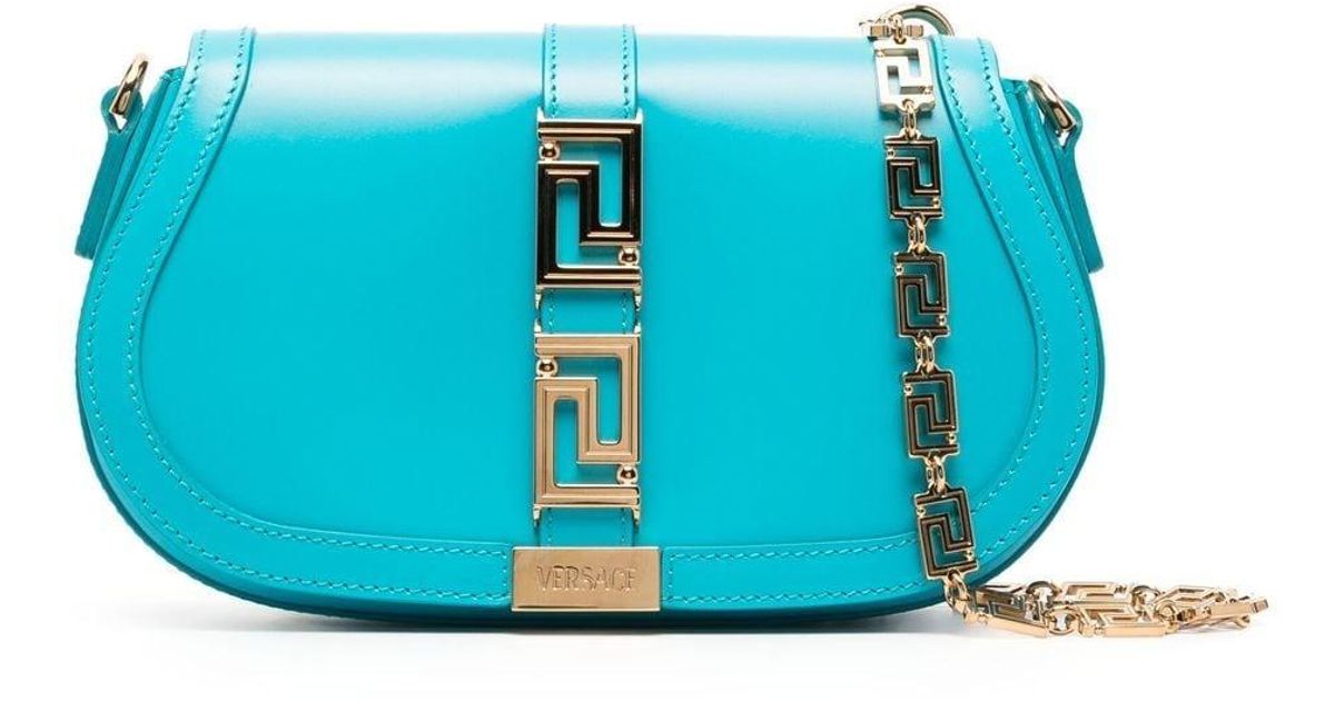 Versace Greca Goddess Shoulder Bag in Blue | Lyst Canada