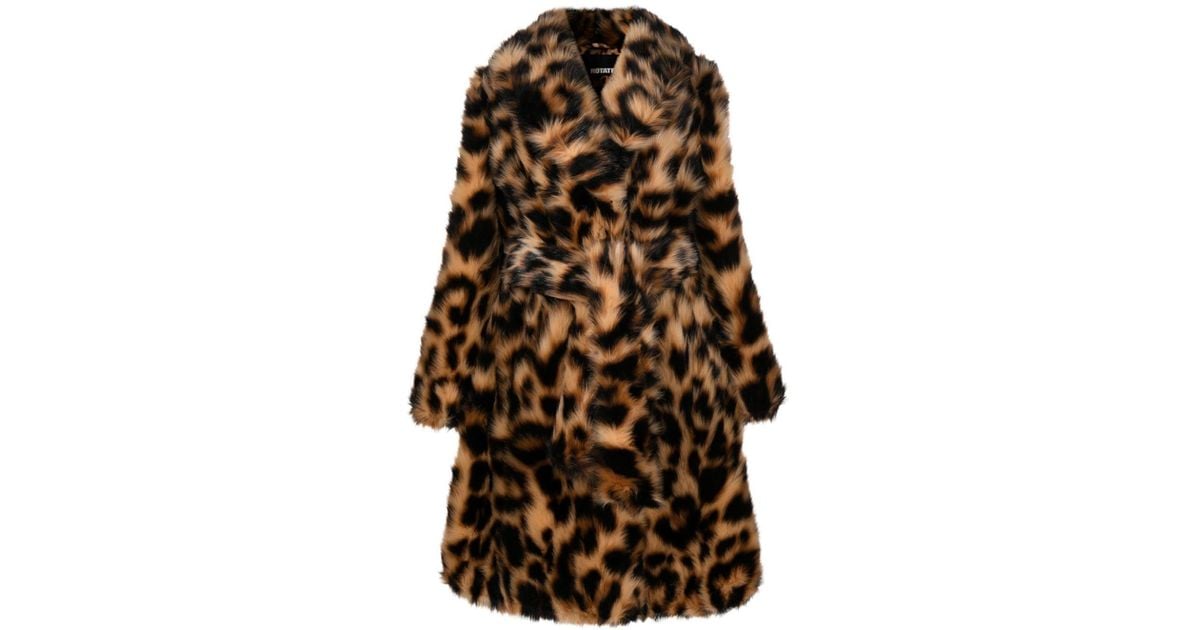 ROTATE BIRGER CHRISTENSEN Belted Leopard-print Faux-fur Coat