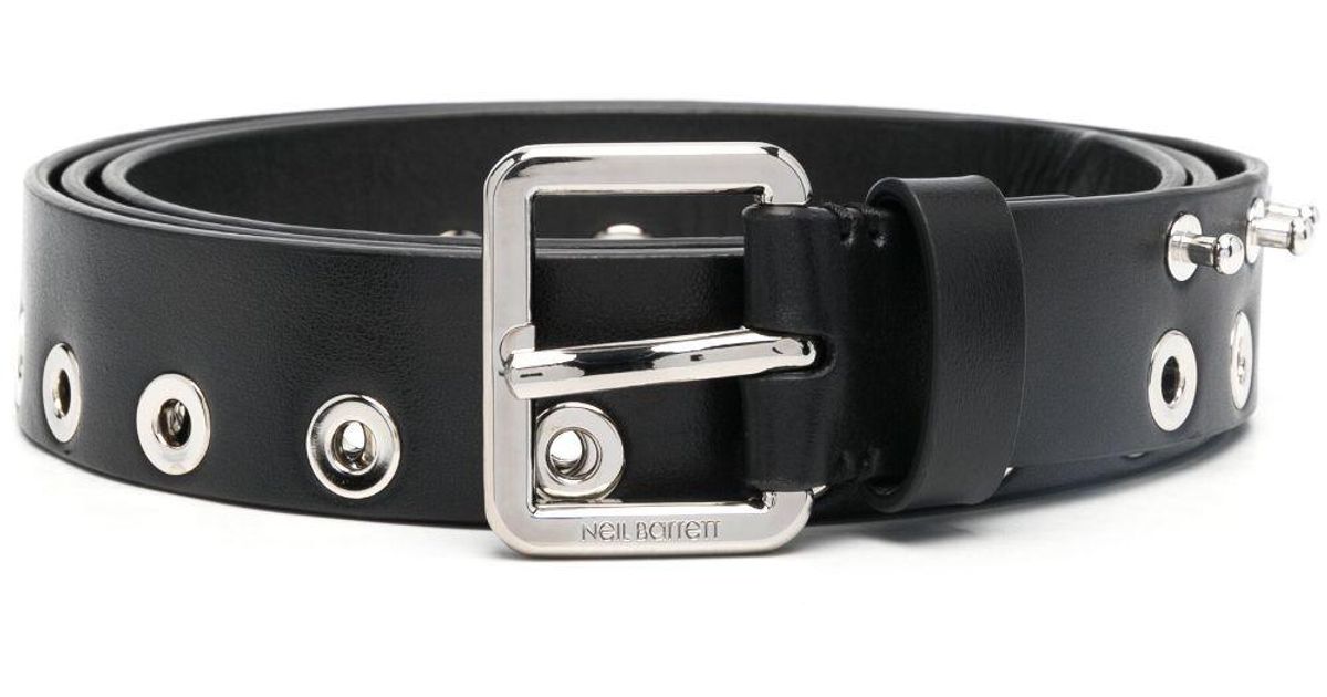 Neil Barrett Eyelet-detail Leather Belt in Black for Men | Lyst