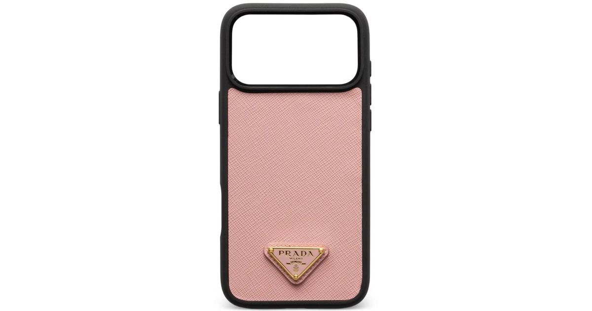 Prada Leather Iphone 17 Pro Case in Pink | Lyst