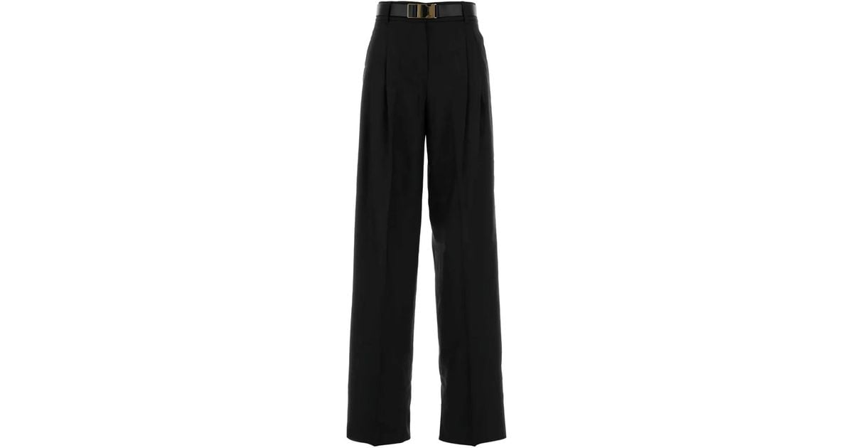 パンツ Max Mara Studio Black gabardine Juanita pant Max Mara Juanita Trousers in Black | Lyst