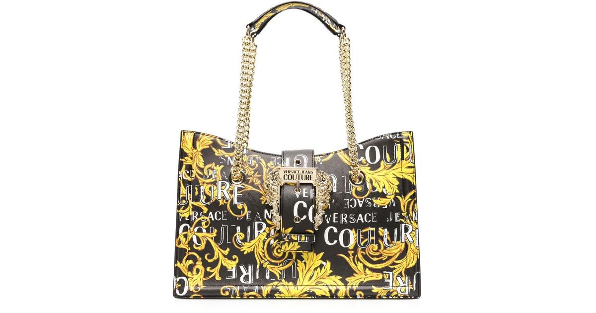 Versace Jeans Couture Barocco-print Tote Bag In Yellow Lyst