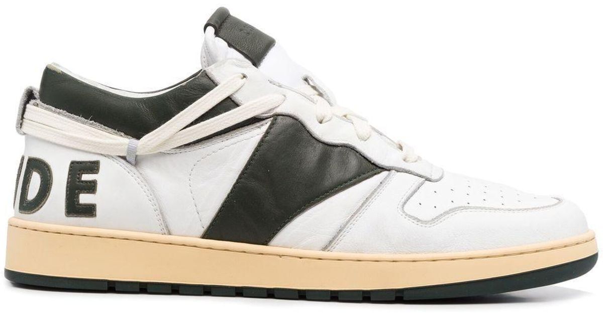 Rhude Leather Logo-print Low-top Sneakers in White for Men | Lyst Canada