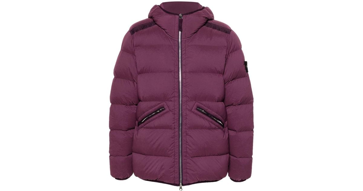 Stone Island Compass Puffer Jacket in Purple for Men Lyst Canada