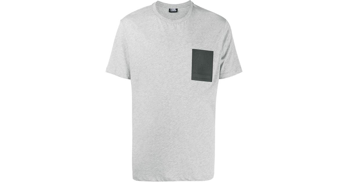 Karl Lagerfeld '21 Rue St-Guillaume' T-Shirt in Grau für Herren - Lyst