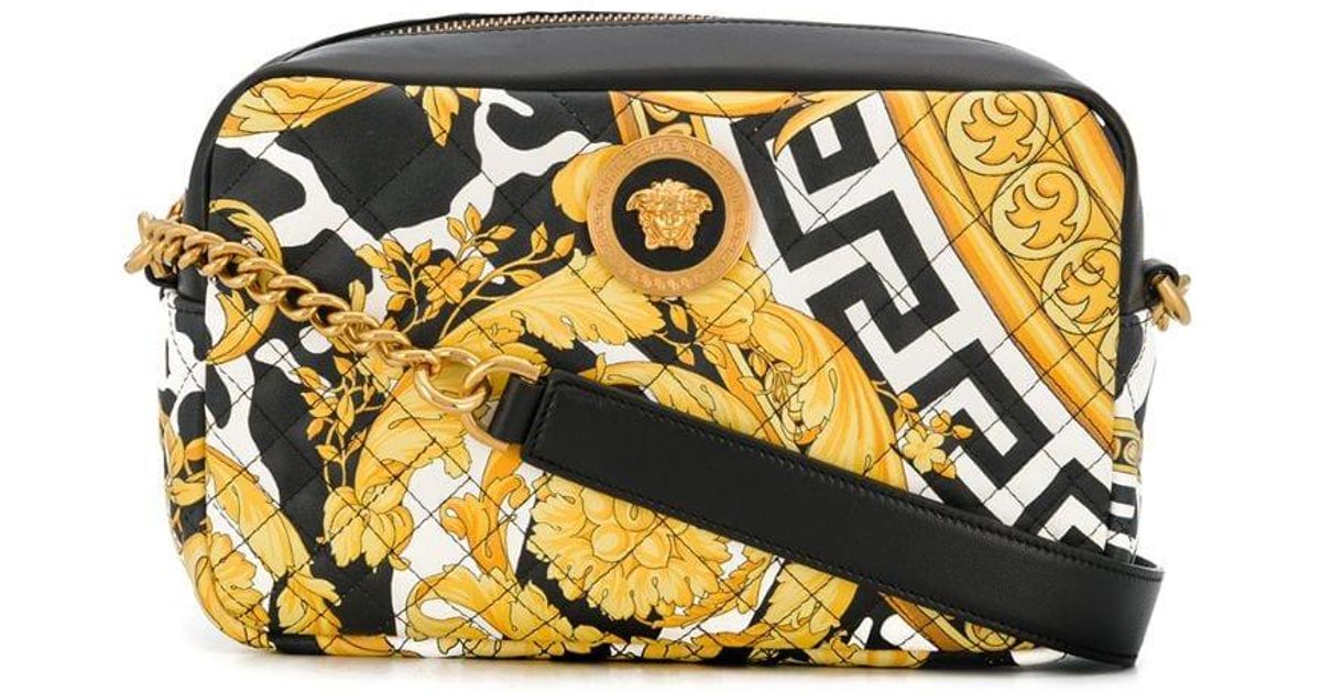 Versace Hibiscus Printed Crossbody Bag in Black Lyst