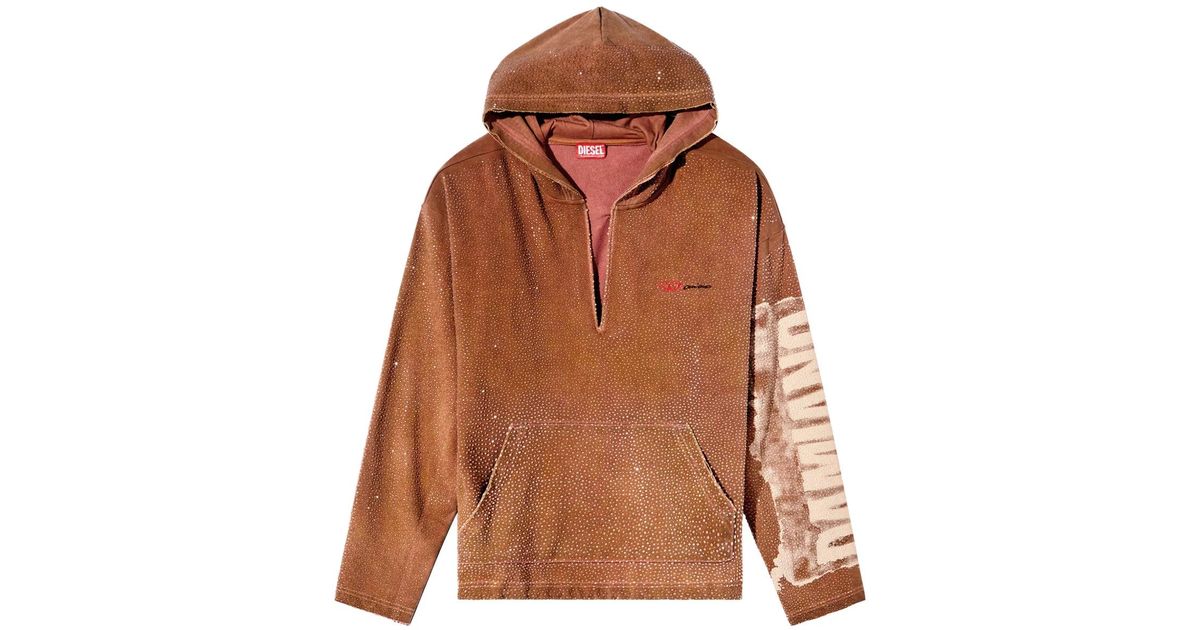 DIESEL X Damiano David-Boxt-Hood-Lux-Dd Hoodie in Brown